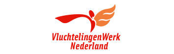Het logo van Vluchtelingenwerk Nederland, partner van het vraaghuis in Zeewolde